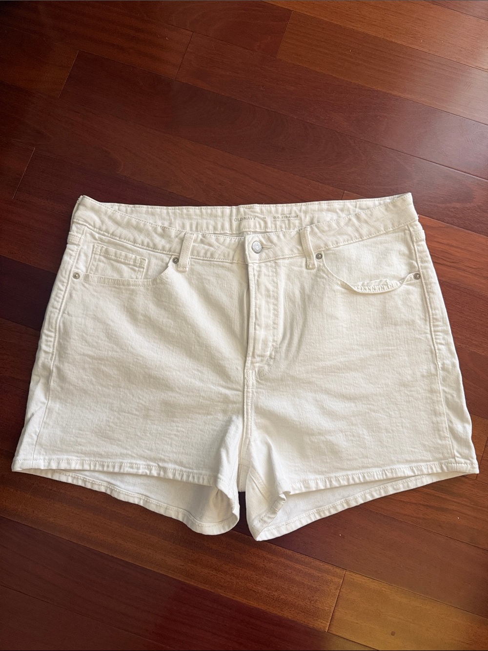 Old Navy White Denim Shorts - High Waist Casual Style